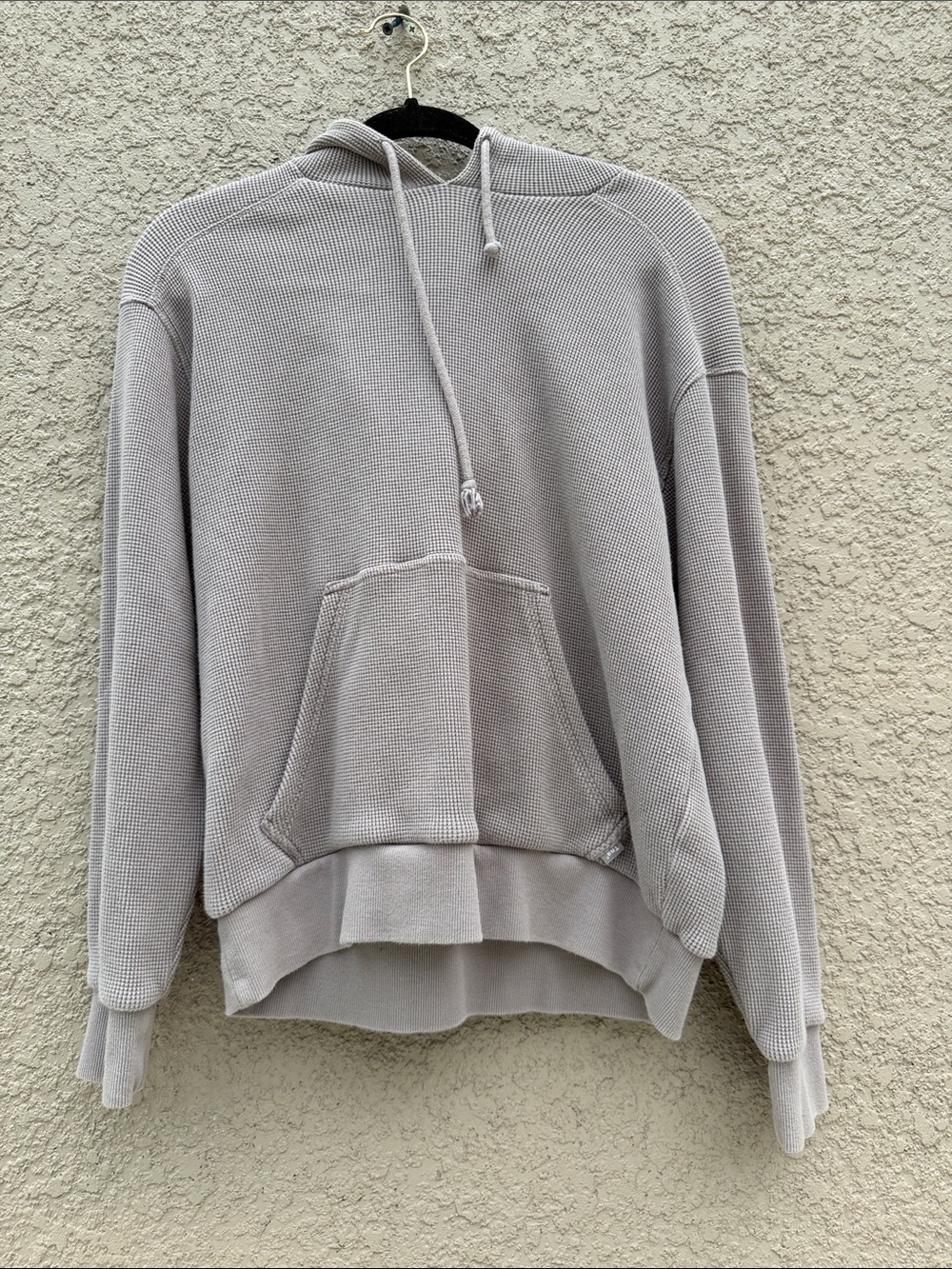 TNA Women's Waffle Knit Hoodie in Light Gray